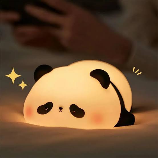 Cute Panda Silicone Night Lamp – Tap Control Rechargeable LED Night Light