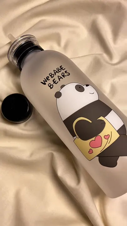 We Bare Bears Frosted Plastic Water Bottle