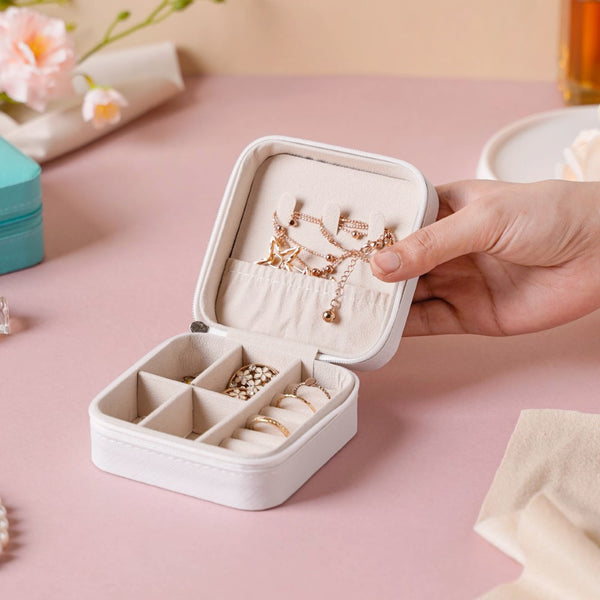 Portable Jewelry Organizer Box (Zippered Travel Case)