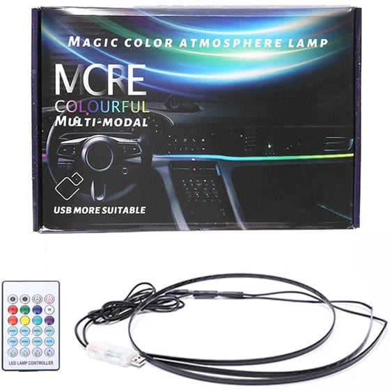 App-Controlled RGB Car Ambient Light – USB Plug & Play Dynamic Interior Atmosphere Lamp (1 Piece)
