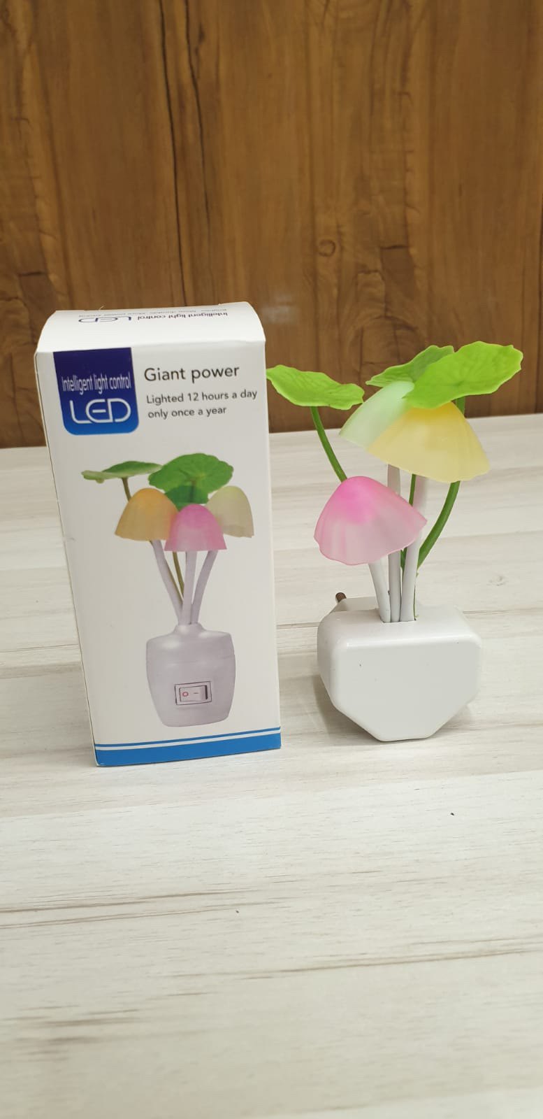 LED Mushroom Night Light with Dimming Sensor