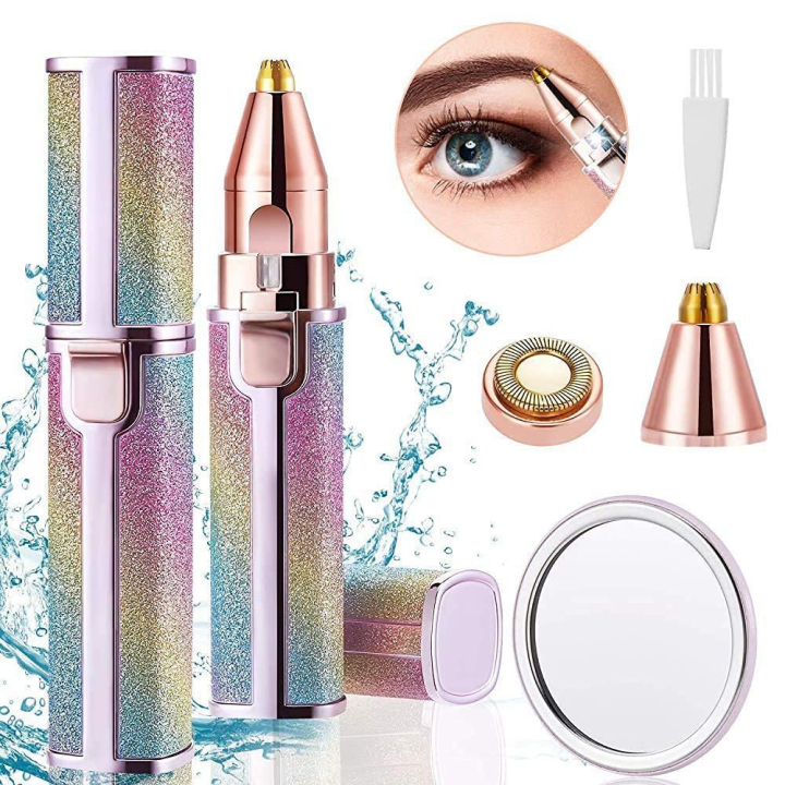 2-in-1 Rechargeable Eyebrow Trimmer & Facial Hair Remover