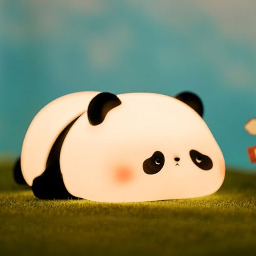 Cute Panda Silicone Night Lamp – Tap Control Rechargeable LED Night Light