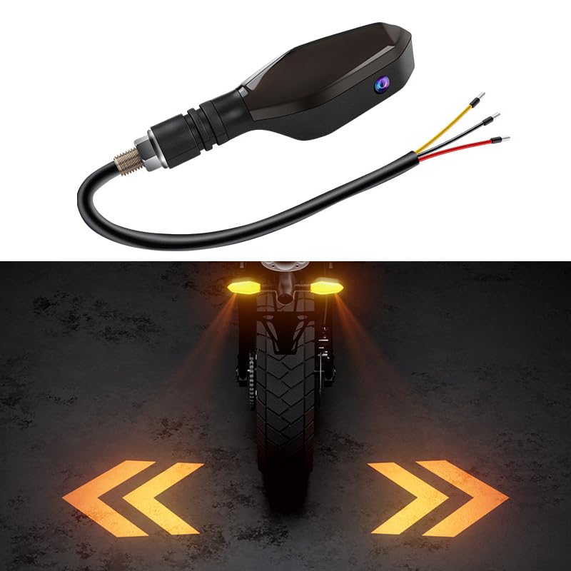 RGB LED Motorcycle Running Indicators with Arrow Projection – Universal Front & Rear Turn Signals
