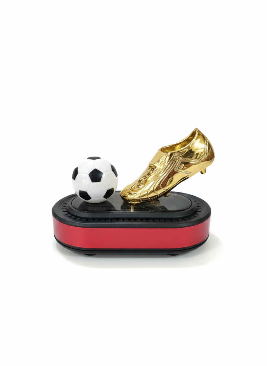 Rotating Golden Boot With Football – Car Dashboard Decoration