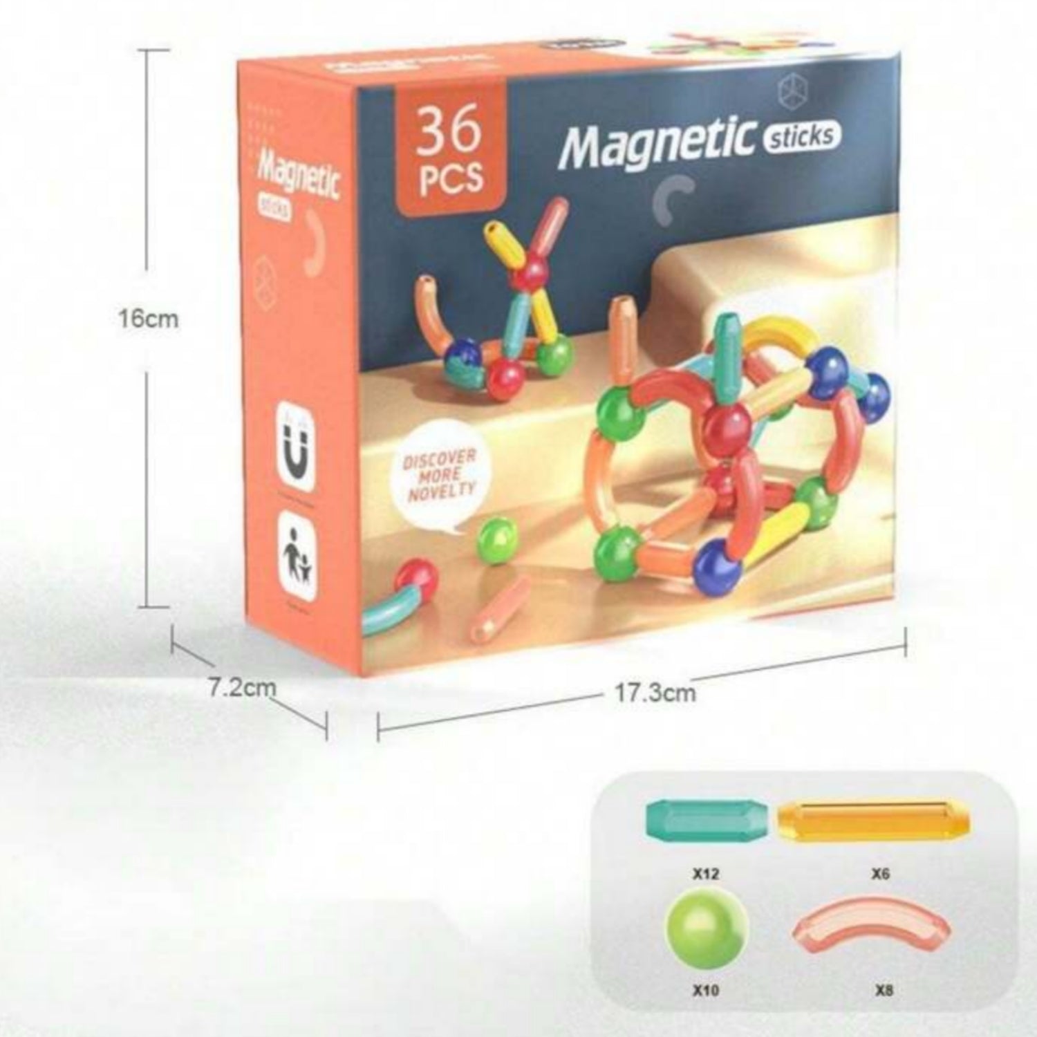 Magnetic Sticks Building Blocks – 36 PCS
